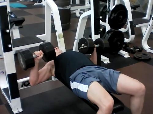 Inner chest press online dumbbell