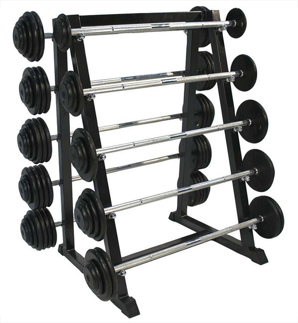 Fixed Weight Barbell on Rack Image